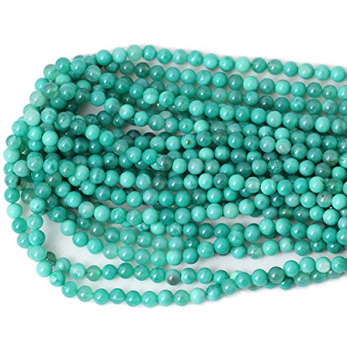 Qiwan 60PCS 6mm Natural Peacock Agate Gemstone Gem Round Loose Beads for Jewelry Making 1 Strand 15"