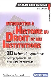 Introduction à l'histoire du droit et des institutions