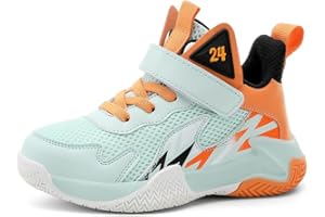 KIUSMETY Girl's Boy’s Basketball Shoes Kids Fashion Comfortable Sneakers Breathable Leightweight Outdoor Sport Non Slip Shoe