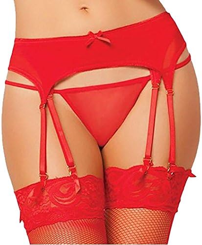 Women's Lingerie, 2017 Hot Sale New Fashion Sexy Bow Perspective Thigh-Highs Garter Belt Suspender Lingerie by Neartime (Red)