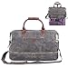 Duffel Bag Weekender Bag for Men and Women Canvas Travel Overnight Carry on Bag with Shoes Compartment Grey