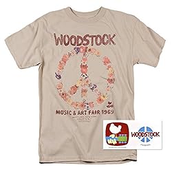 Popfunk Woodstock Peace Symbol Tan T Shirt