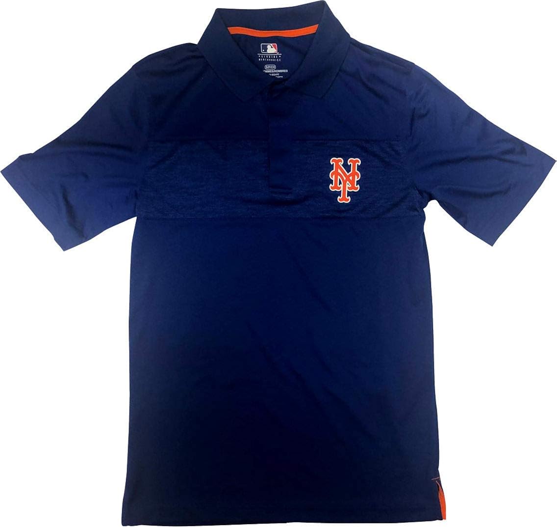 New York Mets 3 Button Men's Polo Shirt Small Blue : Clothing