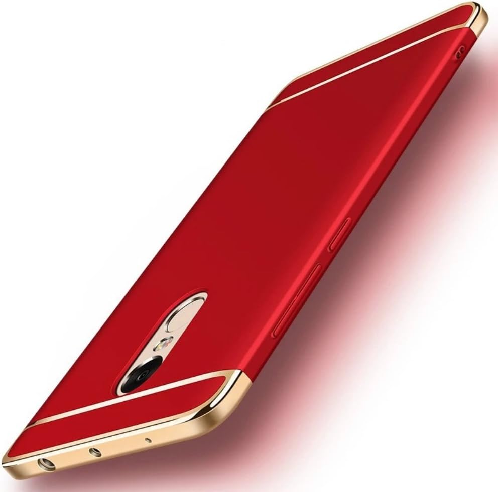GoldKart *3-in-1 Dual Layer Thin Back Cover Case for MI Redmi Note 4 - (Red)