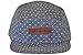 Skyed Apparel 5 Panel Blue Polka Dot Camper Cap Hat Collection with Genuine Leather Strap