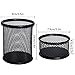 JPSOR 4 Packs Mesh Pencil Holder and Paper Clip Holder, Metal Black Pen Cups Paper Clips Organizer for Desk Office and School