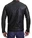 Coofandy Men's Classic Leather Motorcycle Jacket Winter Biker Jacket Black