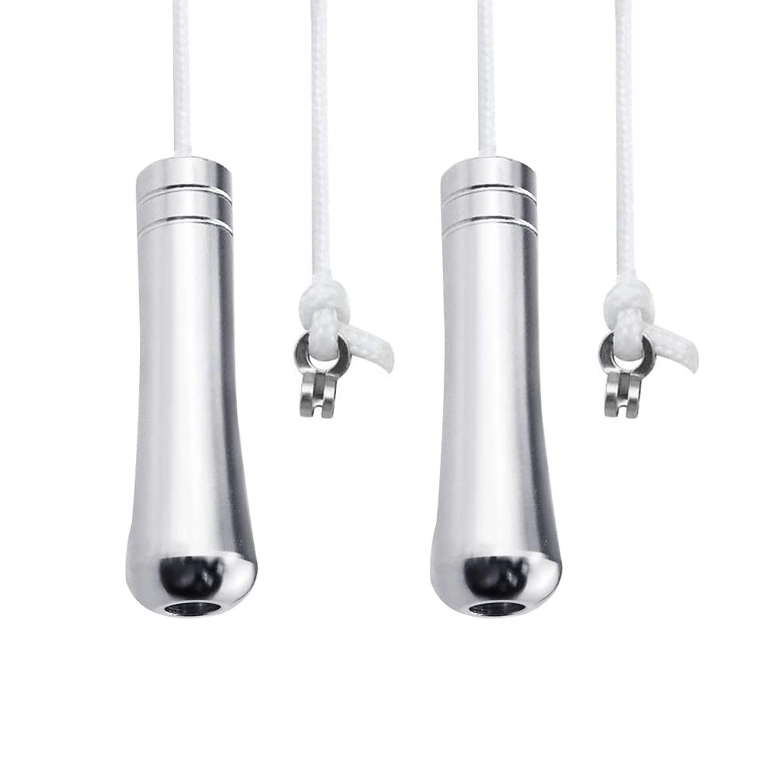 NewZC 2Pcs Bathroom Light Pull Cord Handle with 150cm Nylon Pull Cord String Connector Extension - Silver Teardrop Light Pull End Extender for Bedroom Shower Toilet Blind Ceiling Light Fan Switch