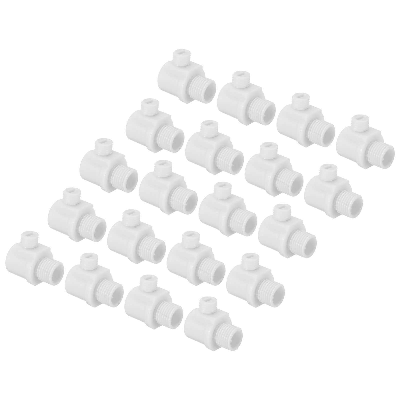 PATIKIL 8mm Flex Cord Grip, 20 Pack Wire Lock Toggle Stopper Rope Cable Stop Fastener Gland Connector with Strain Screws for DIY Light Fitting Repair, Beige