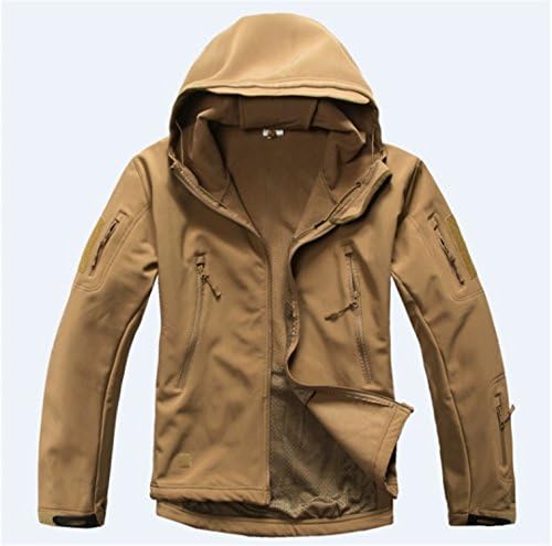 Winter Jacket Army Camouflage Coat Military Man Waterproof Windbreaker Tactical Softshell Hoodie Army Khaki Jacket L