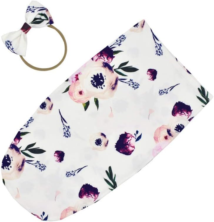 purple floral swaddle