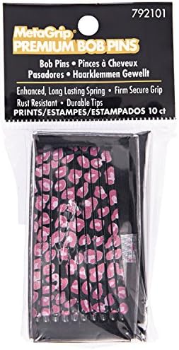 Black &amp; Pink Print Bobby Pins