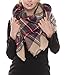 MIRMARU Women's Oversized Large Plaid Checked Tartan Blanket Scarf Wrap Shawl with Hair Tie.