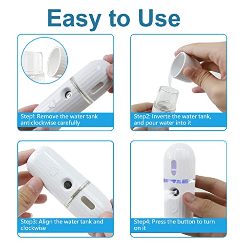 Nano Facial Mister, Travel Mini Facial Steamer Mister for Lash Extensions, USB Rechargeable 30ml Mist Sprayer Handy Face Humidifier, Water SPA Moisturizing Hydrating for Skin Care, Daily Makeup