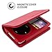 Snugg iPod Classic Case Leather Flip Case [Card Slots] Executive Apple iPod Classic Wallet Case Cover and Stand Red - Legacy Series