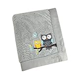 Koala Baby Super Soft Cuddle Plush Baby Blanket, Owl Be Cherished, Grey/Charcoal/Yellow