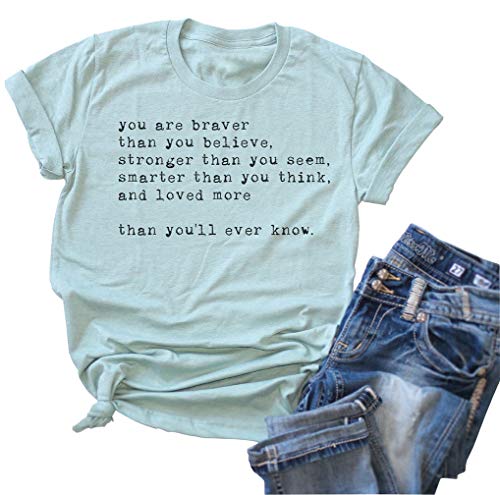 Women-Inspirational-Quotes-T-Shirt-You-are-Braver-Than-You-Believe-Letter-Print-Saying-Short-Sleeve