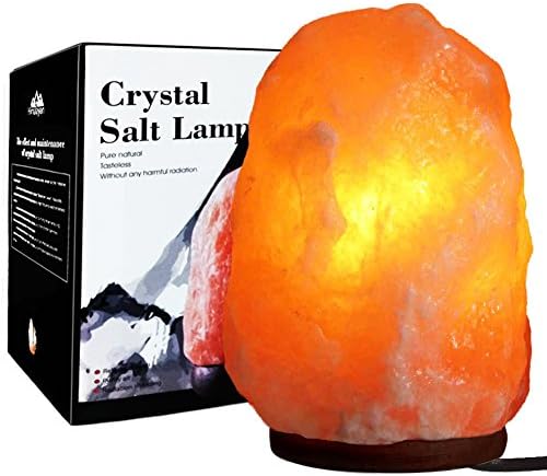 Unilamp Himalayan Salt Lamp, Natural Himalayan Crystal Salt Light with 3 Bulbs, Salt Rock Lamp Hand Carved Salt Light with UL-Approved for Air Purifying, Lighting and Decoration(10 inch, 7-11 lb)