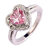 Psiroy Women's 925 Sterling Silver 1ct Pink Topaz Filled Ring