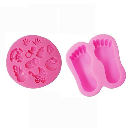 monkeyjack bebé ducha y pies Cake Mold Fondant Molde repostería ...