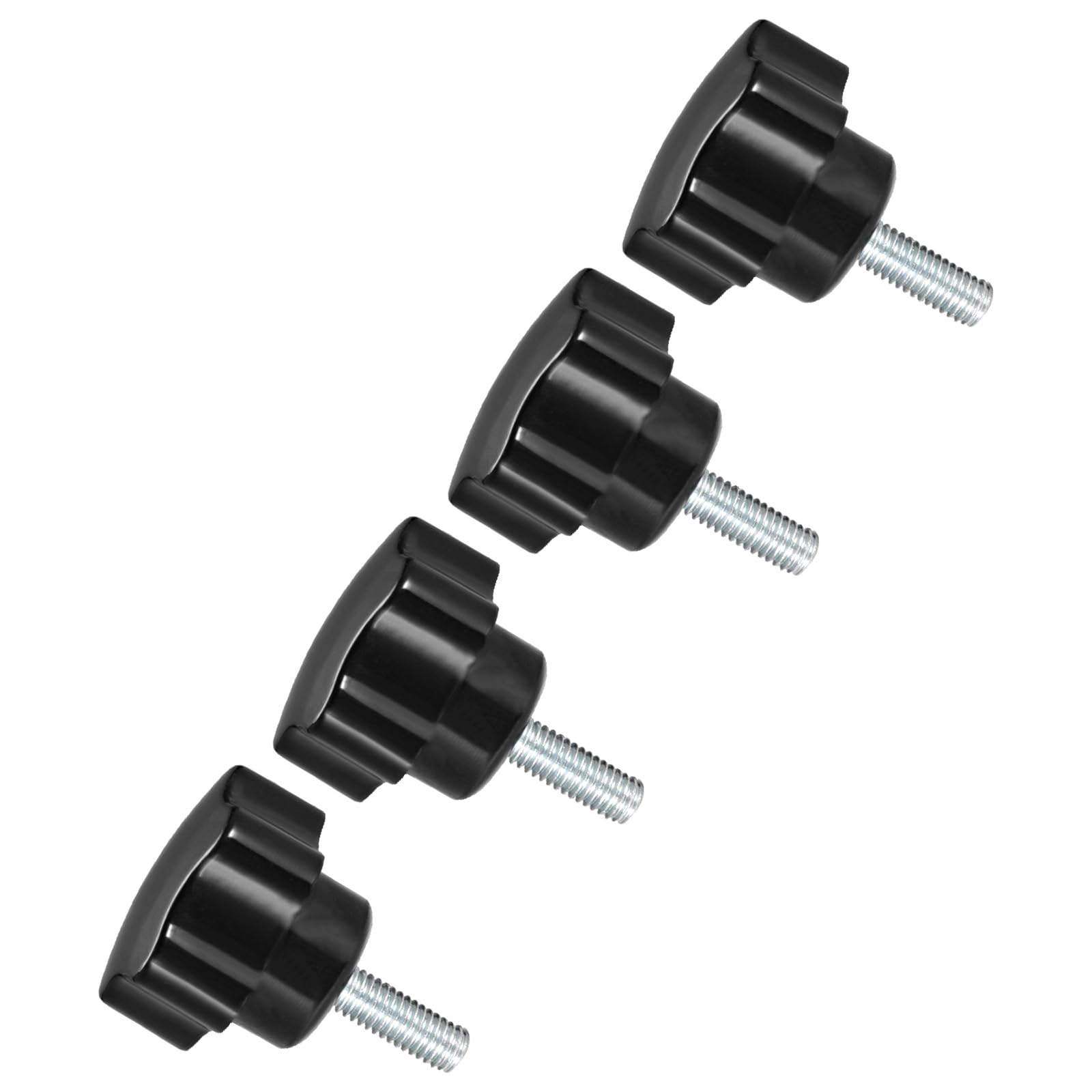 CoCud Star Clamping Knobs, M6 x 20mm Male Thread 24mm Head, Plastic Thumb Screw Grip Hand Knobs Threaded Bolt Black - (Applications: for Lathe Machinery), 4-Pieces — image 1