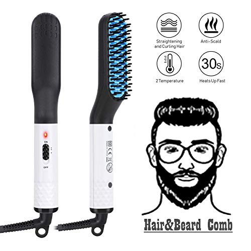 Beard/Hair Straightener Comb，DreamCatching Electric Comb for Men, Fast Shaping for Beard Grooming, Women Short Hair Straightening Brush - Thumbnail 7