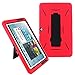 Galaxy Tab 2 10.1 Case KIQ (TM) Heavy Duty Hybrid Silicone Skin Hard Plastic Case Cover w/ Kick Stand for Samsung Galaxy Tab 2 10.1 P5100 - Black / Red