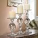 Candlestick Set - Solid Glass Baluster Pillar Candlesticks - Set Of 3
