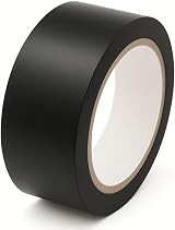 GTSE 50mm x 33m Black Floor Tape PVC Vinyl Safety Marking 0.15mm Thick