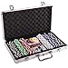 Silly Goose Poker Chip Set, Poker Chips (300/11.5 gr), Color Dice (5), Playing Cards (2) Aluminum Case w/Key (1), Buttons (3)