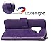 Lozeguyc 3D Beauty Lucky Flowers Butterfly PU Leather Credit Card Kickstand Strip Wallet Cover for Samsung Galaxy S9-Purple