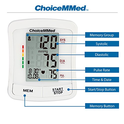 CHOICEMMED Wrist Blood Pressure Monitor - BP Cuff Meter with Display - Blood Pressure Machine up 5.3"-8.5" Wrists - Blood Pressure Tester Kit with Case - Blood Pressure Gauge with Memory