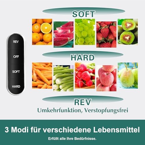 Slow Juicer Entsafter Gemüse und Obst Testsieger 200W, Schwarz