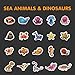 Gamenote Magnetic Animals for Kids,Refrigerator Magnets Animals Education Set with Marine Animals, Farms,Dinosaurs and Zoo Animals Toddlers Magnetism Learning Toys (40 pcs in Iron Box) (Colorful)