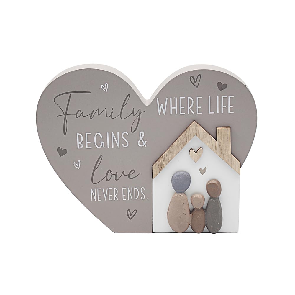 Lesser & Pavey Heart Shape Family Plaque for Gift & Decor | Ideal Signs & Plaque Birthday Gifts for Women & Men | Lovely Plaques for Home & Office - Love and Affection