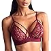 FAPIZI ♥ Lingerie ♥ Women Lingerie Floral Sheer Lace Bra Top Seamless Bralette Cup Wireless Bra (M, Red)