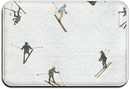 Ski Skiing Snowboard Bathtub NonSlip Warm Memory Foam Dotted Non-slip Bottom 15.7'' W?23.6'' L Safety Small Door Mat Rectangular Doormat