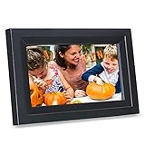 Digital Picture Frame iDeaPLAY 10.1 inch WiFi Touchscreen Photo Frame with 8GB Storage Volume, 1280x800 HD Display, Gift Choice,Support Photo, Music, Calendar, Clock - Black