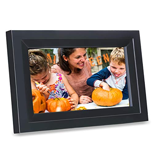 Digital Picture Frame iDeaPLAY 10.1 inch WiFi Touchscreen Photo Frame with 8GB Storage Volume, 1280x800 HD Display, Gift Choice,Support Photo, Music, Calendar, Clock - Black