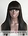 Chantiche Silk Top Spinning Hair Whorl Light Yaki Straight None Lace Wigs With Bangs For Black Women Natural Looking Glueless Indian Remy Human Hair Replacement Full Wig 16Inch #1B