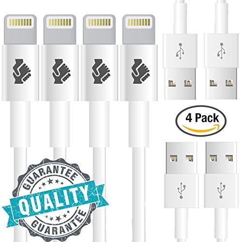 [Apple MFi Certified] Lightning Cable, iPhone 7 Cord, IPhone Charger, Charging Connector by Trusted Cables Compatible With iOS 10, Comes with Trusted Guarantee (4x 1m/3.2ft Cord) (4 Pack)