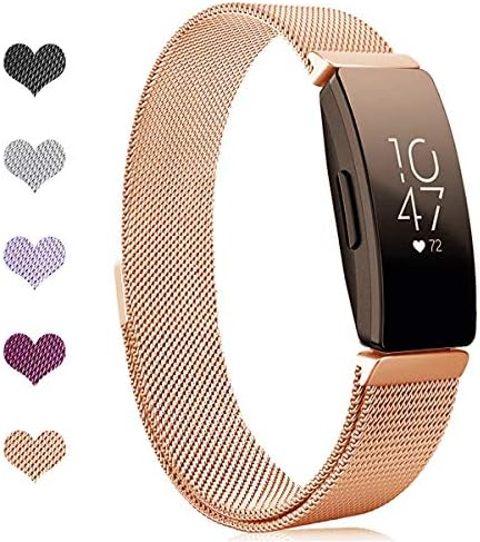 Intoval Bands Compatible with Fitbit Inspire HR Bands/Fitbit Inspire Band,Inspire hr Metal Stainless Steel Magnetic Men Women Replacement Bands for Fitbit Inspire & Inspire HR Fitness Tracker.