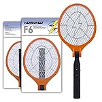 Foldable Rechargeable Mosquito Swatter / Bug Zapper with USB Cord (Orange) - New