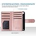 ULAK iPhone SE Case, iPhone 5S Case, iPhone 5s/5/SE Wallet Case, Fashion PU Leather Magnet Wallet Flip Case Cover with Built-in Credit Card/ID Card Slots for 5 5s SE,Minimal Stripe Rose Gold