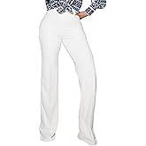 PINSV Women's High Waisted Stretchy Bootcut Pull On Dress Pants Casual Work Pants
