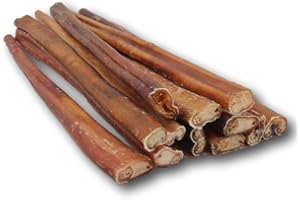 12" XL Odour Free & Free Range Bully Sticks - Premium Quality Odour Free Long Lasting Single Ingredient Dental Chew (20 Pack)