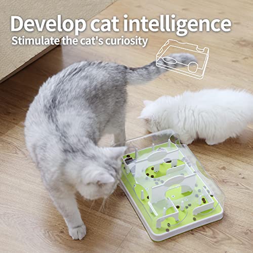ALL FOR PAWS Interactive Cat Puzzle Feeder, Treat Dispenser Cat Toy Cat