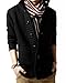 Men's Button Point Stand Collar Knitted Slim Fit Cardigan Sweater (M, Black)