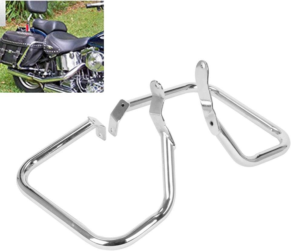 Chrome Motorcycle Parts Guard Crash Bar Rear Saddlebag Guards For 2000-UP Harley Davidson Softail Heritage Springer 2000-2017 FLST FLSTC 00-05 FXST FXSTB