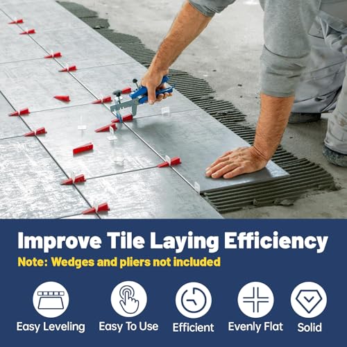 Haoledy 1000 Pieces Self Leveling 2 mm Tile Tile Leveling System Kit Self Leveling Tile Tile Leveling Tabs for Floor Wall Tile Installation